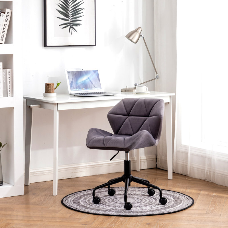 Gray Diamond Tufted Adjustable Swivel Office Chair, Gray