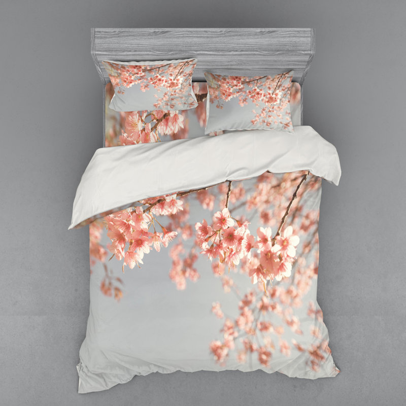 Ensemble de housse de couette pêche, Housse de couette grand + 3 pièces supplémentair