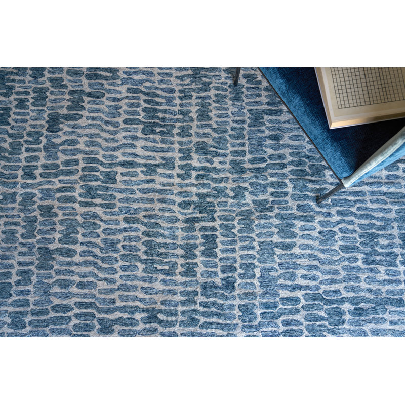 Ink Blot Hand Tufted Wool Abstract Indoor Rug, Rectangle 6' x 9'