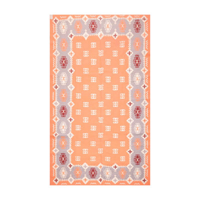 Tapis pêche en laine tissé à plat à la main Southwestern