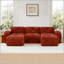 110.6 " Velvet U-Shaped Sectional with Ottoman
