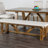 Modern Upholstery Bench With Cushion Rustic Style Trestle Base Upholstered Seat Brown And White Finish-2080740476