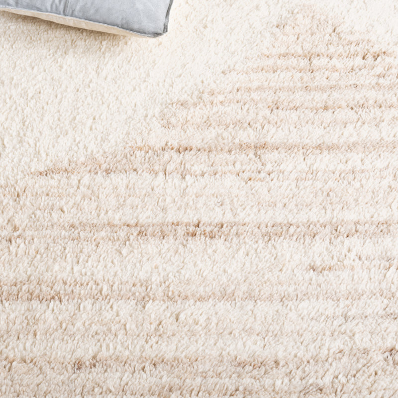 Katarin Hand Tufted Wool Pile Solid Color Rug, Rectangle 5' x 8'