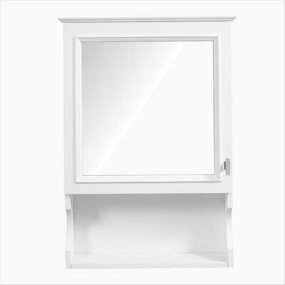 20'' Wall Mounted Bathroom Storage Cabinet with Mirror, Wall Mounted Home Storage with Door, Mirrored Wall Medicine Cabinet