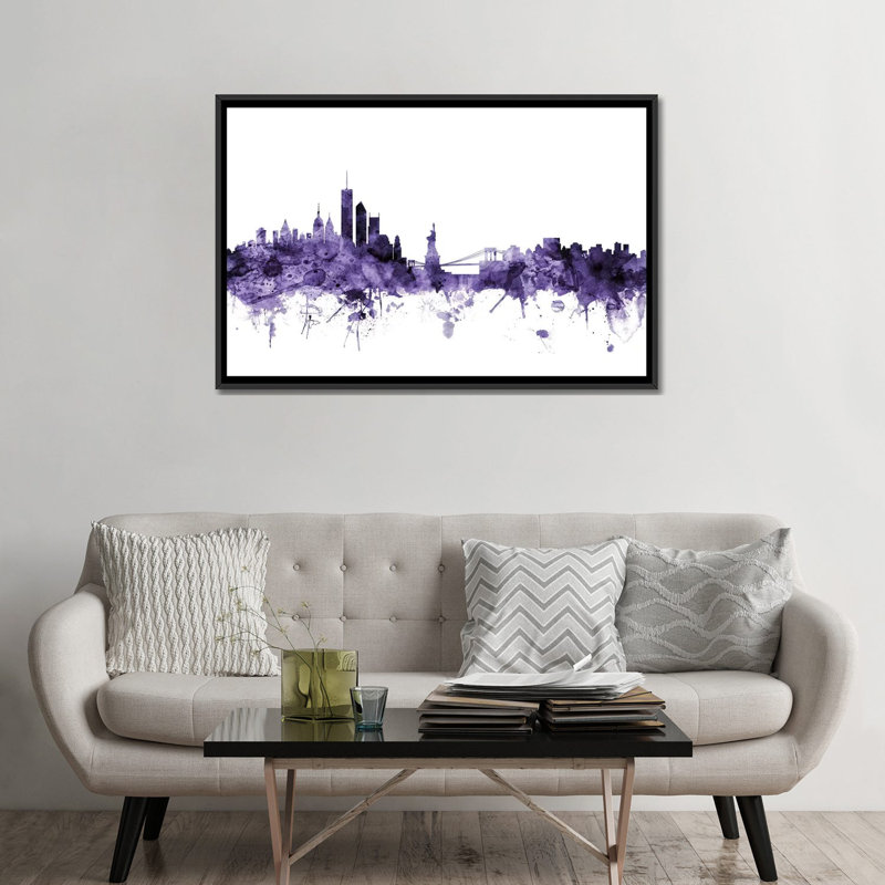«New York City Skyline II» par Michael Tompsett, impression sur toile tendue, H 40 po x l 60 po x P 1,5 po, Pas de tapis