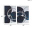 Art moderne sur toile cercle bleu marine moderne - détails argentés l 24 po x H 36 po