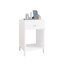 Table de chevet moderne avec tiroir et tablette ouverte, table de chevet à bord festonné pour chambre à coucher-123100179