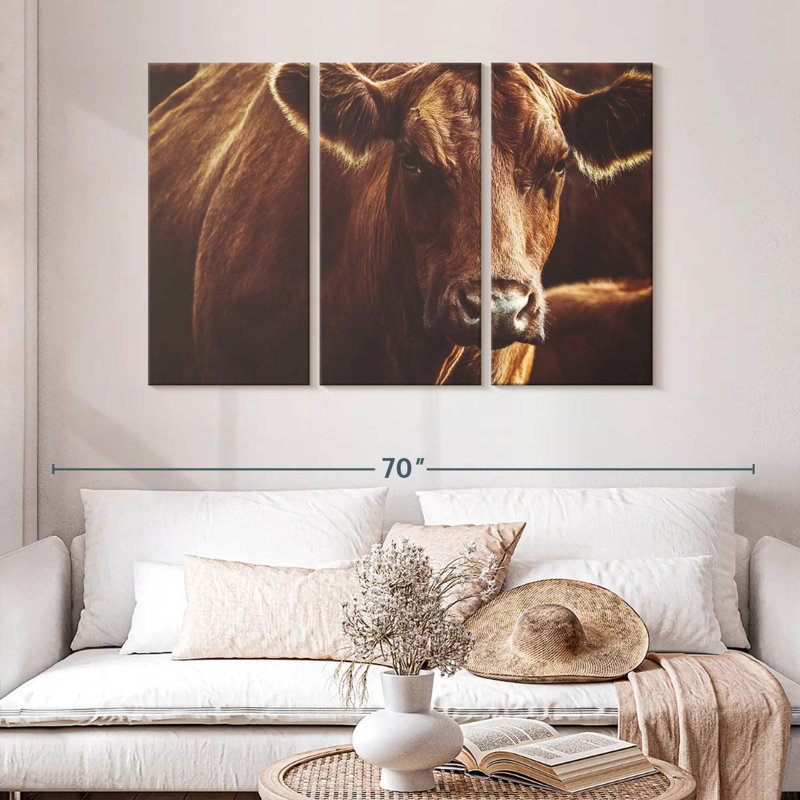 Brampt Expressive Brown Cow, 32" H x 50" W