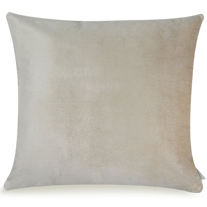 Coussin en velours carré, Ivoire