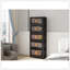 Noir, armoire de rangement pliante latérale de 24 po, 5 niveaux, 23,62 po x 13,78 po x 59,84 po, bacs de rangement pliables avec porte magnétique, armoire de rangement en plastique avec roues