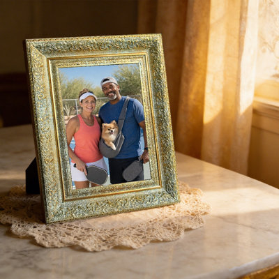 8" x 10" Antique Gold 1PC Vintage Style Picture Frame for Anniversary Photo Display