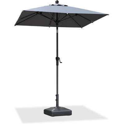 Parasol de marché carré 72 po avec manivelle et contrepoids inclus