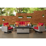Milo Motion 4 Piece Rattan Sunbrella Sofa Set with Cushions