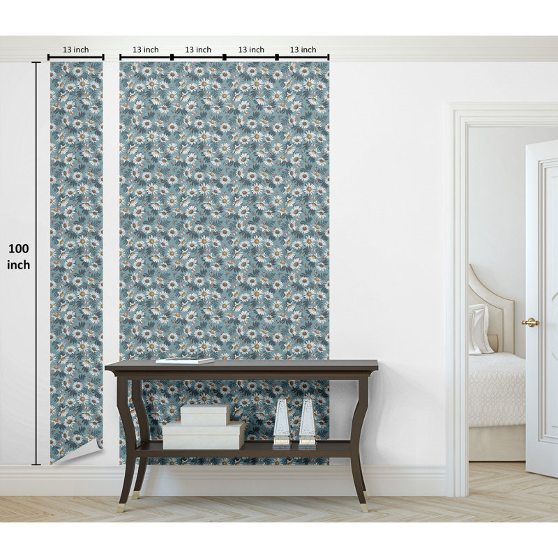 Lomond Roll, Cadet Blue White Coral, 100" L x 13" W