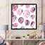 «Pink and Black Organic Shapes on White», impression sur toile-66810193-66810202