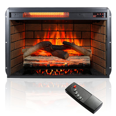 Electric Fireplace 60 Inch - Dark Rustic Oak Finish. Versatile Multi-Color Flame. Fits Tvs Up To 70". 1500W Heat Source. 5000Btu Per Hour. Remote Controlled Function. Easy Assembly Required. Double