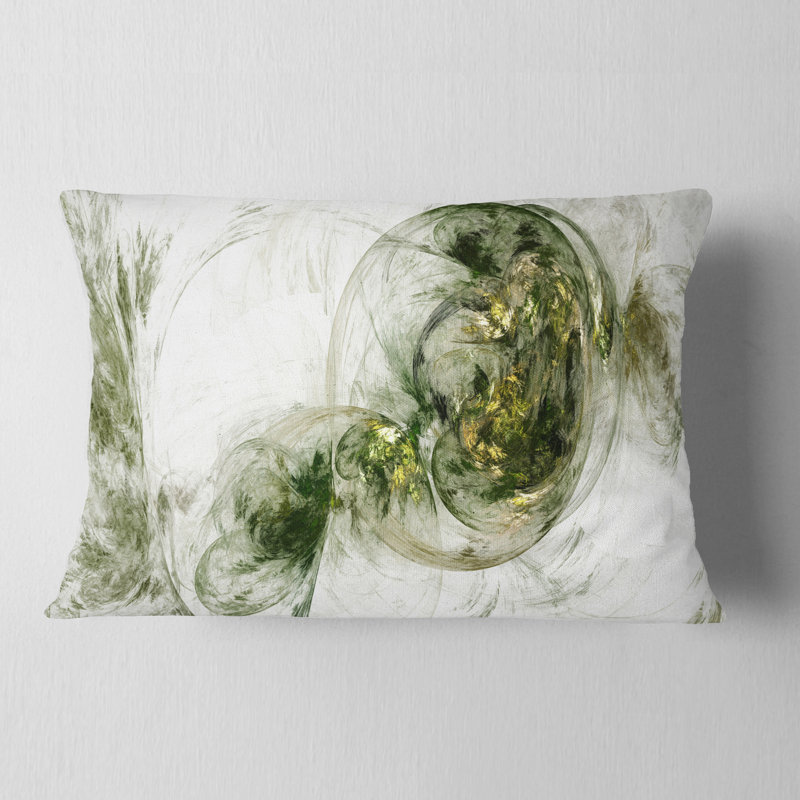 Coussin décoratif abstrait, motif de fumée bleue foncée - bleu fumé coloré, Vert/blanc