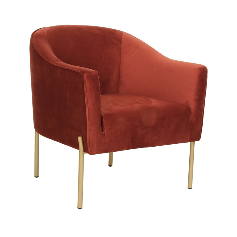 Occasional Chair, Orange Velvet