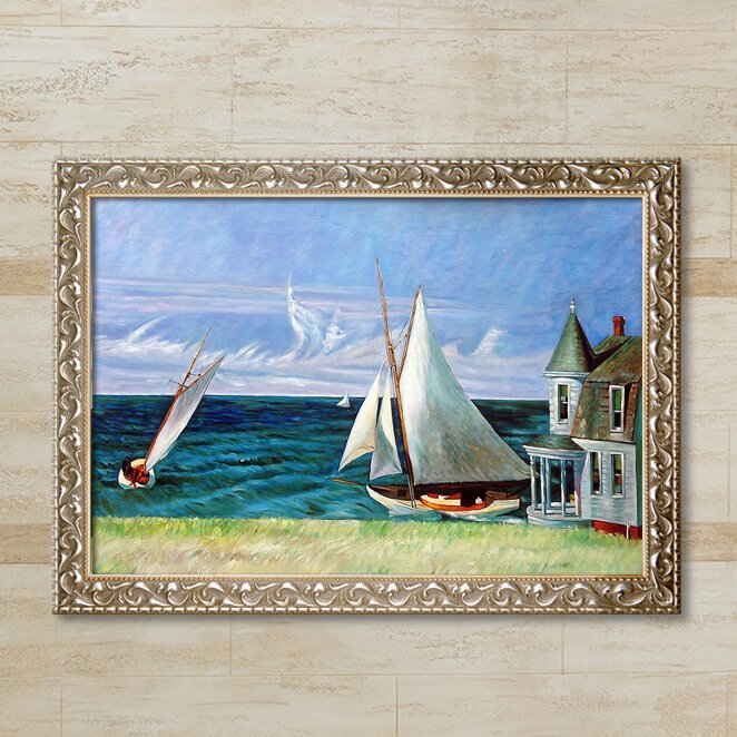 The Lee Shore, 1941 with Metropolitan Pewter Frame - Metropolitan Pewter  Frame 24 X 36 - Canvas Art & Reproduction Oil Paintings