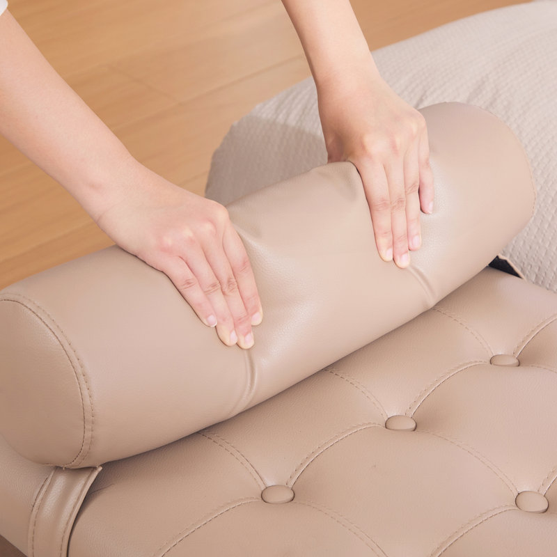 Banc de bout rembourré avec appui-tête, banc de fenêtre capitonné, Taupe, taupe