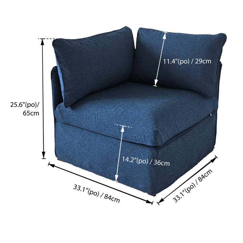 Chaise d'angle d'extérieur Flexiform, bleu, Tissu bleu