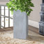 Jardinière rectangulaire en béton avec trous de drainage et pot de ciment moyen l 9 po x H 13 po H-1495029396-1494932743