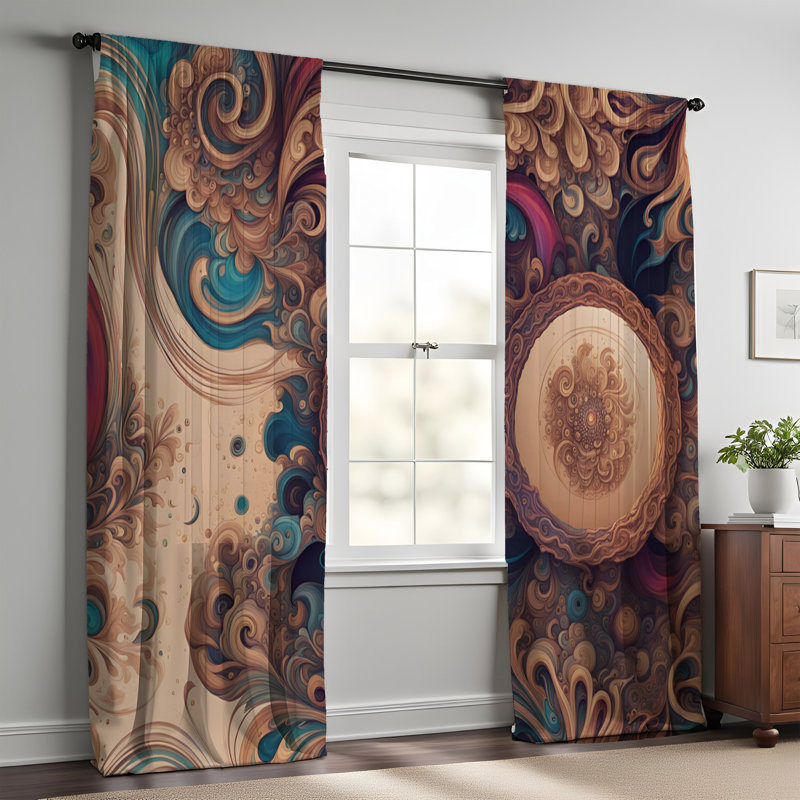 Paire de rideaux semi-transparents en polyester Riggin, L 56 po x L 78 po