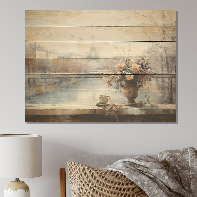 Winter Winter Eiffel Tower City Charm IV - City Paris sur impression sur bois, H 10 po x l 20 po x P 0,78 po