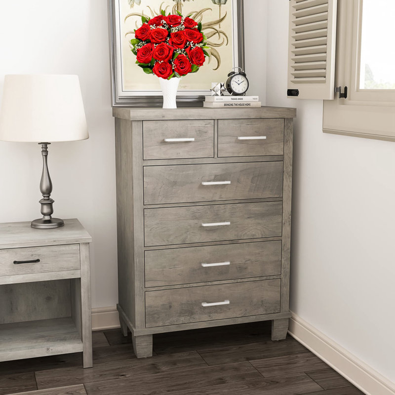 Mairit 31.5'' W 6 - Drawer Dresser, Gray