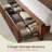 Fluted Panel Platform Bed with LED Headboard, Storage Drawers & USB Charging,No Box Spring Needed,King/Dark Brown-453278637-453278636