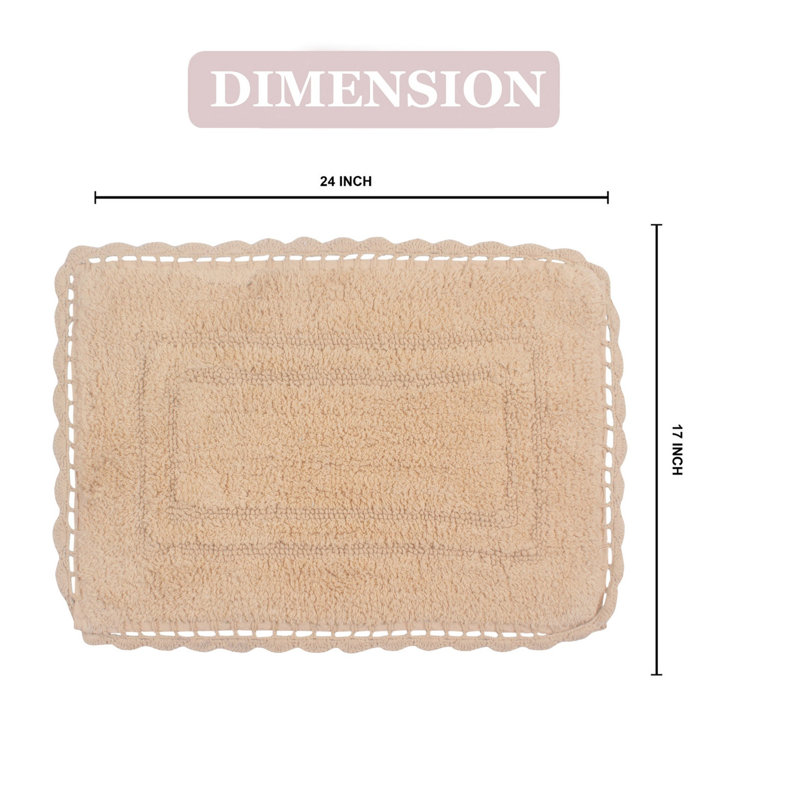 Soft Bath Rug, 17" W x 24" L, Linen