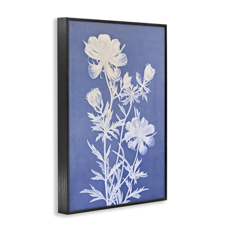 «Cerulean Botanical Pattern», impression numérique sur toile par Petals Prints Design, H 18 po x l 12 po