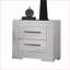 Table de chevet 2 tiroirs White Glam Quincaillerie chromée