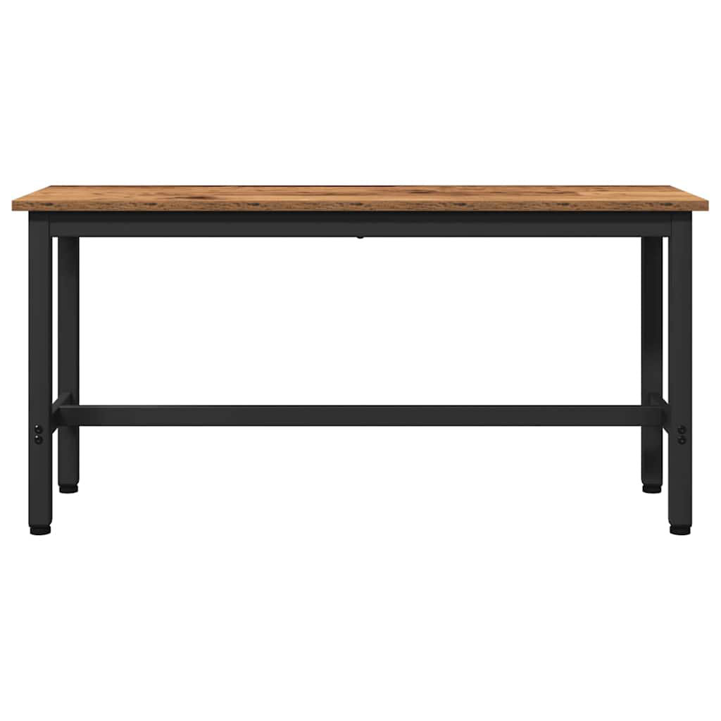 Dining Bench Engineered Wood And Steel Sitting Modern Contemporary