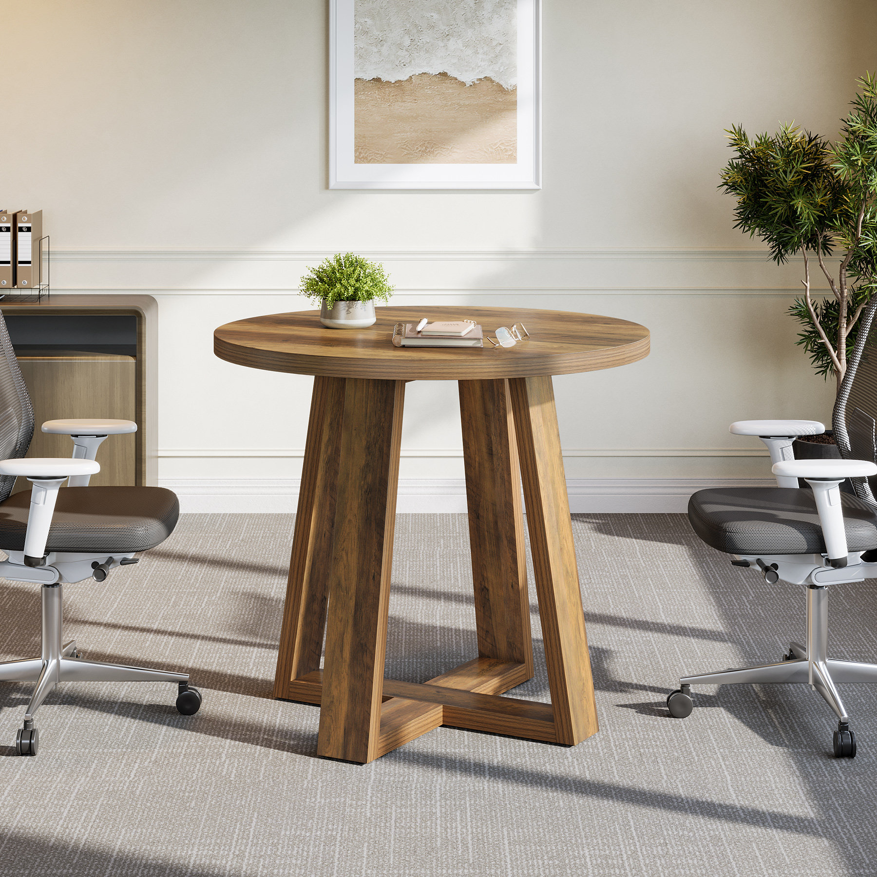 Millwood Pines 31.5-inch Small Round Conference Table | Wayfair