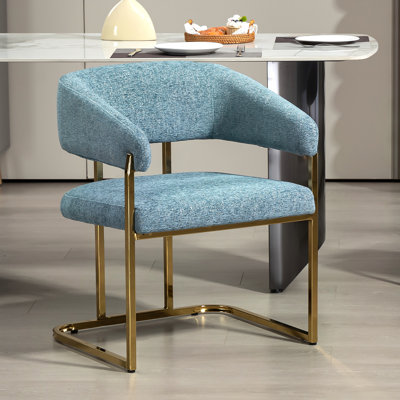 Modern Metal Frame Upholstered Armchair Dining chair by Mercer41
