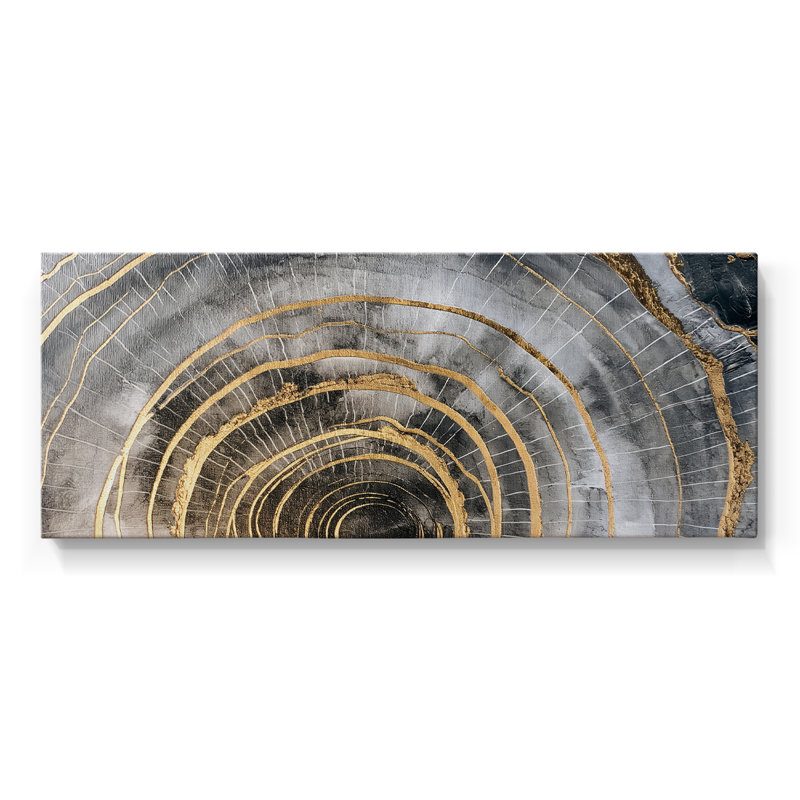 Série abstraite-CCCCXVII- Toile tendue avec châssis - Prêt à être accroché, H 12 po x l 30 po