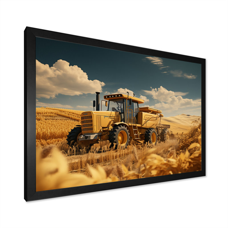 Besim Farm Harvesting Gold Field III - impression, H 12 po x l 20 po x P 1 po, Cadre simple noir