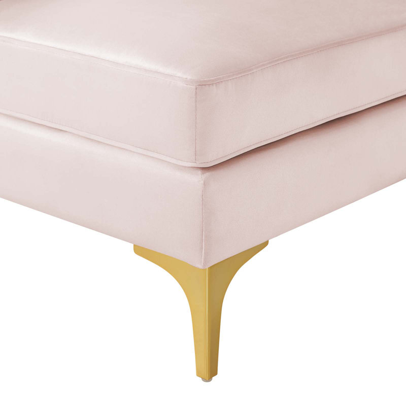 Canapé modulaire en velours 8 pièces Triumph Channel, Velours rose