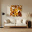 «Botanical Beech Leaves», art mural en métal brun-1994910570