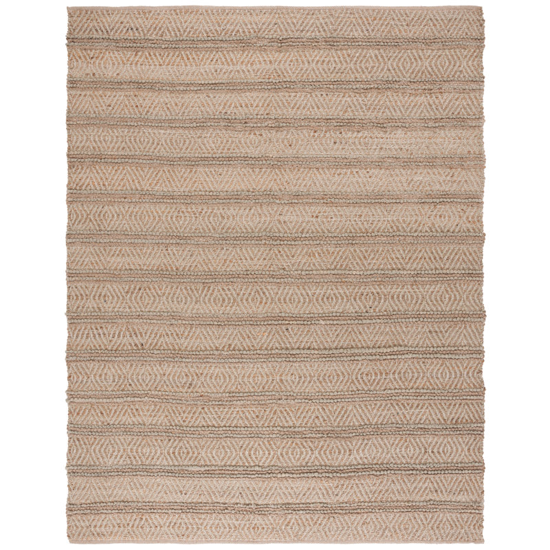 Tapis en coton tissé à la main 0,8 jute 0,25 Abbegale, Rectangle 8 pi x 10 pi