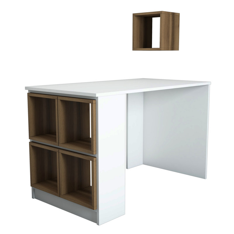 Brookeville Computer Desk, Walnut/White