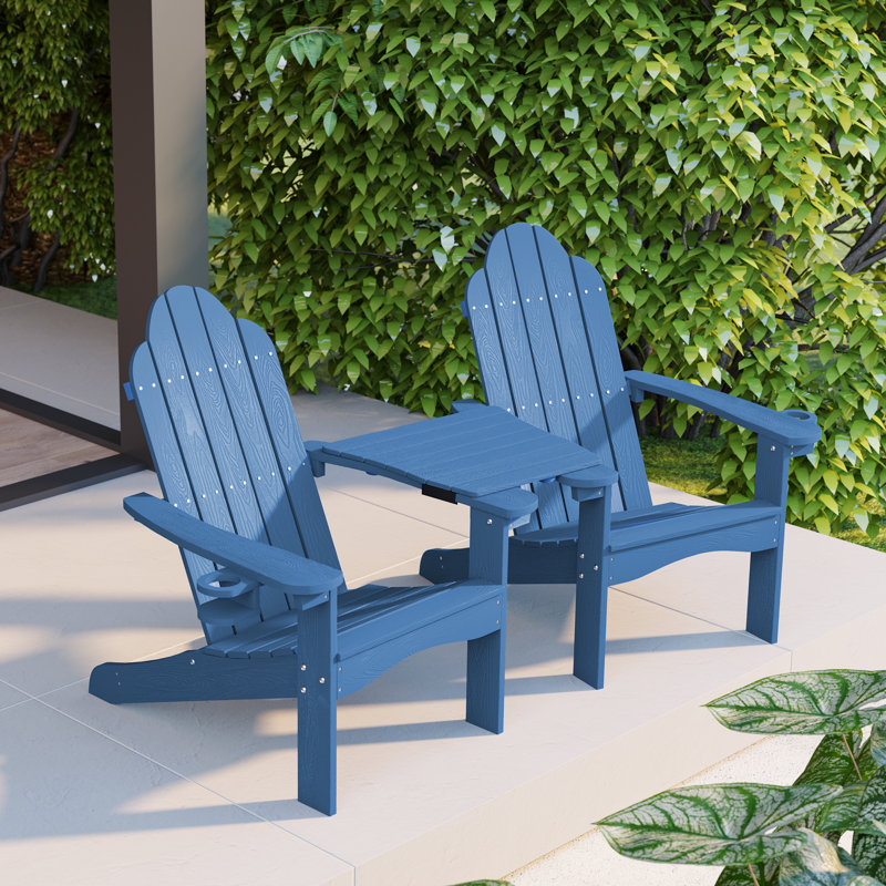 Bickford 30'' W Plastic Adirondack Chair (Set of 4), Blue