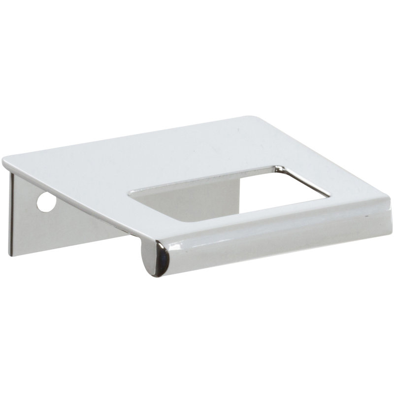 Polished Chrome Modern Finger Pull with Mounting Hardware