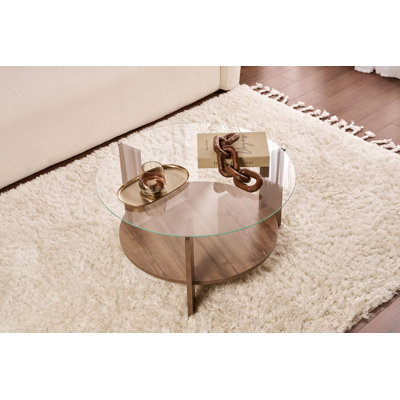 Table basse moderne avec plateau 100% verre trempé, 29,5 po x 15,7 po x 29,5 po | Structure durable en panneau de particules enduit 100% mélamine, épaisseur: 0,7 pouce | Conception élégante, parfaite pour le salon et les espaces contemporains, capaci