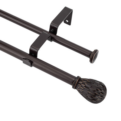 Tringle à rideaux double réglable en acier Roul