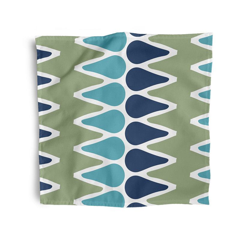 Ferrier Polyester Geometric Square Napkin, Turquoise