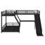 Lit superposé en L avec lit mezzanine, glissade et ports USB-1010897863