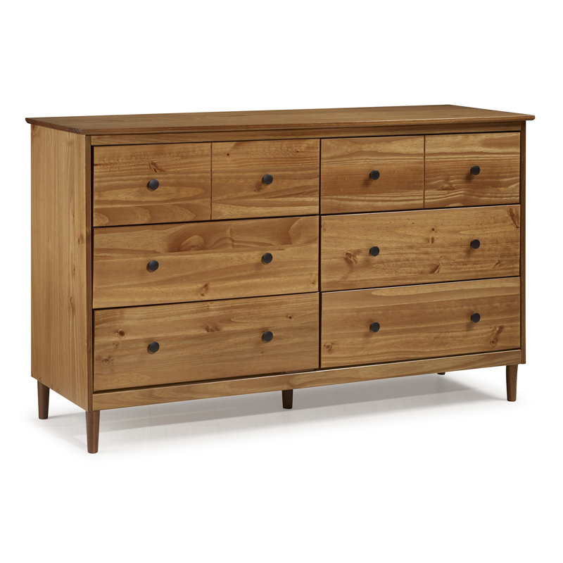 Ceti 6 Drawer 145Cm W Double Dresser, Caramel