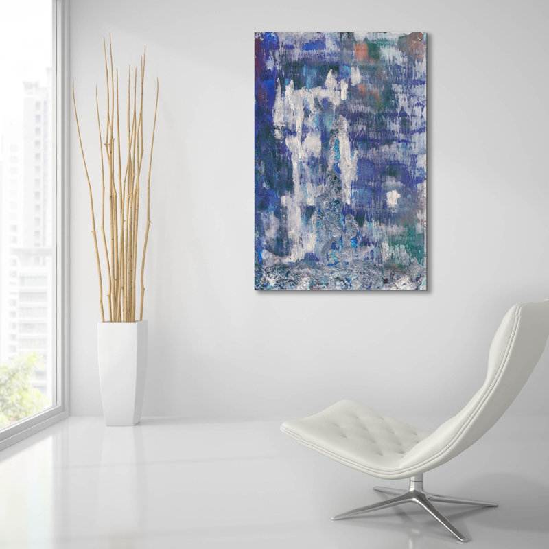  «Lapis Waterfall 2» par Alicia Ludwig, art mural en verre acrylique, 24 po x 36 po